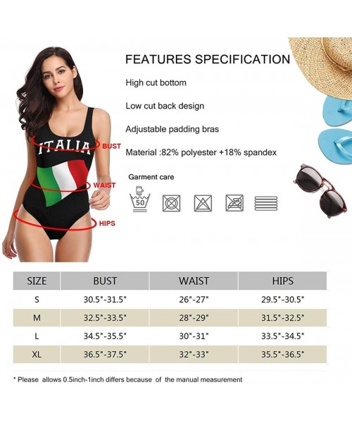 Racing Italia Italy Italian Flag Women's One Piece Swimsuits Low Back Bathing Suit Bikini Swimwear - CK18XS5X3UA