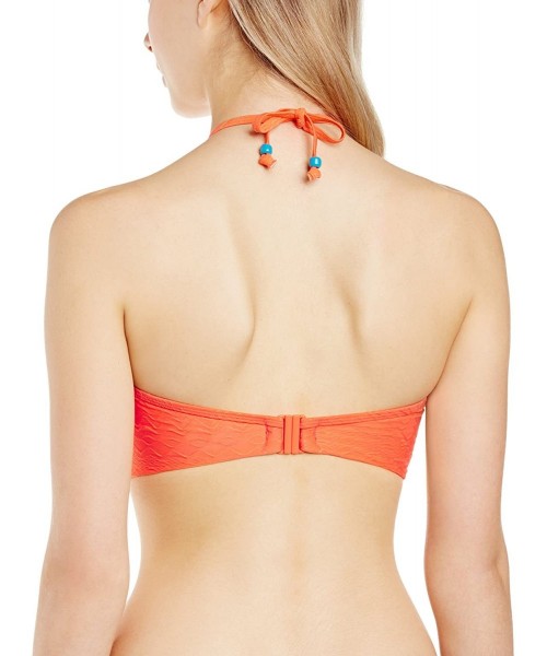 Tops Matilda Underwire Padded Twist Bandeau Bikini Top (CW0083)-38E-Orange - CQ11LDUO937