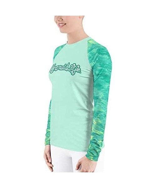 Rash Guards Swim Top Fishing Boating UPF Sun Shirt Rash Guard Lagoon XS-3X Plus Size - C818W2AL5ZG