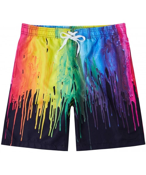 Board Shorts Kids Boys Swim Trunks Mesh Lining Water Resistant Beach Shorts 5-14 Years - Style 8 - C01903889SM