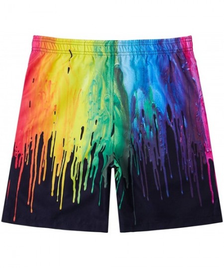 Board Shorts Kids Boys Swim Trunks Mesh Lining Water Resistant Beach Shorts 5-14 Years - Style 8 - C01903889SM