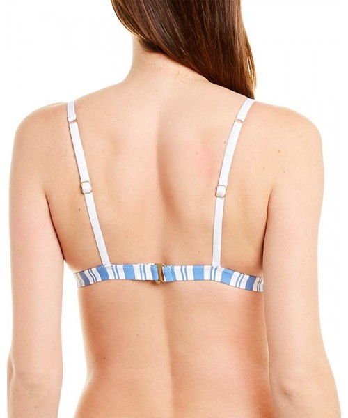 Tops Women's Regatta Stripe Banded Triangle Bikini Top - Blue - CV1959L66HM