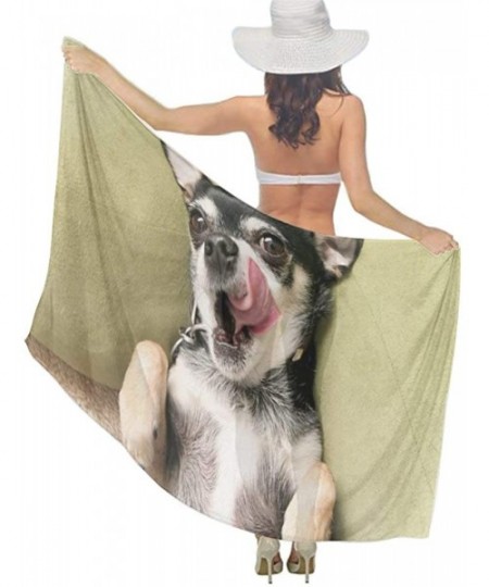 Cover-Ups Women's Swimwear Cover Ups- Summer Vacation Beach Sarong Soft Shawl Wrap - Chihuahua Dog - C519C6NOYSI