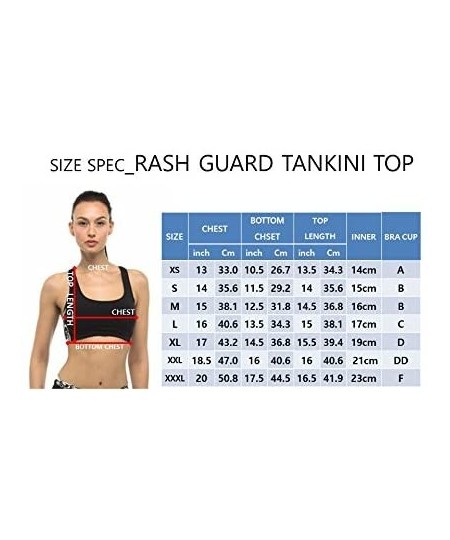 Rash Guards Women Plus Size UPF 50+ Swim Tank Bra Short Top Rash Guard - Navy With Jade Violet - CE17YRWK3H4