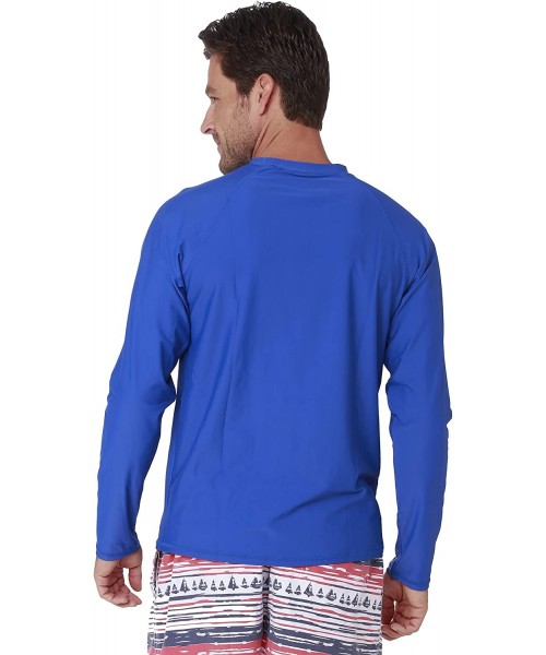 Rash Guards Long Sleeve Rashguard Swim Tee Surfing UPF 50+ Swim Shirt Beachwear Relaxed Fit - Royal - C518683OX3X