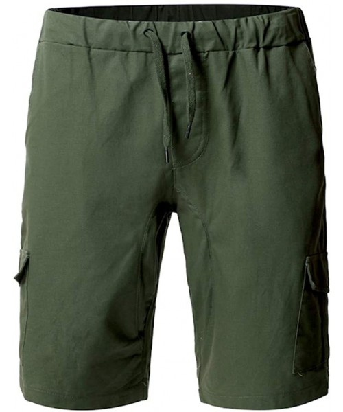 Trunks Beach Pants Fitness Slacks Solid Trunks Shorts - Army Green - CN199RZRYQA