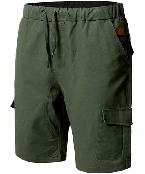 Trunks Beach Pants Fitness Slacks Solid Trunks Shorts - Army Green - CN199RZRYQA