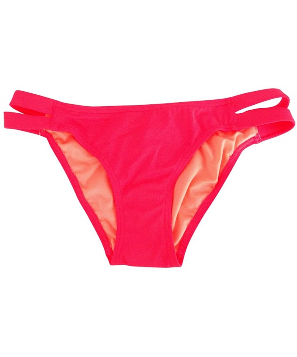 Tankinis Women's Sasha Strappy Bikini Bottoms - Coral - C018DTCXQNS