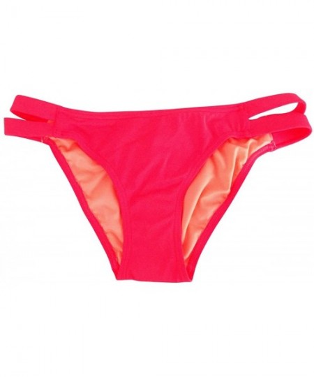 Tankinis Women's Sasha Strappy Bikini Bottoms - Coral - C018DTCXQNS