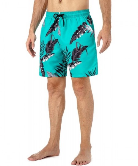 Board Shorts Men's Swim Trunks Shorts Quick Dry UPF 30+ UV Sun Protection Beach Board Shorts - Feather - CV18UGHDUMY