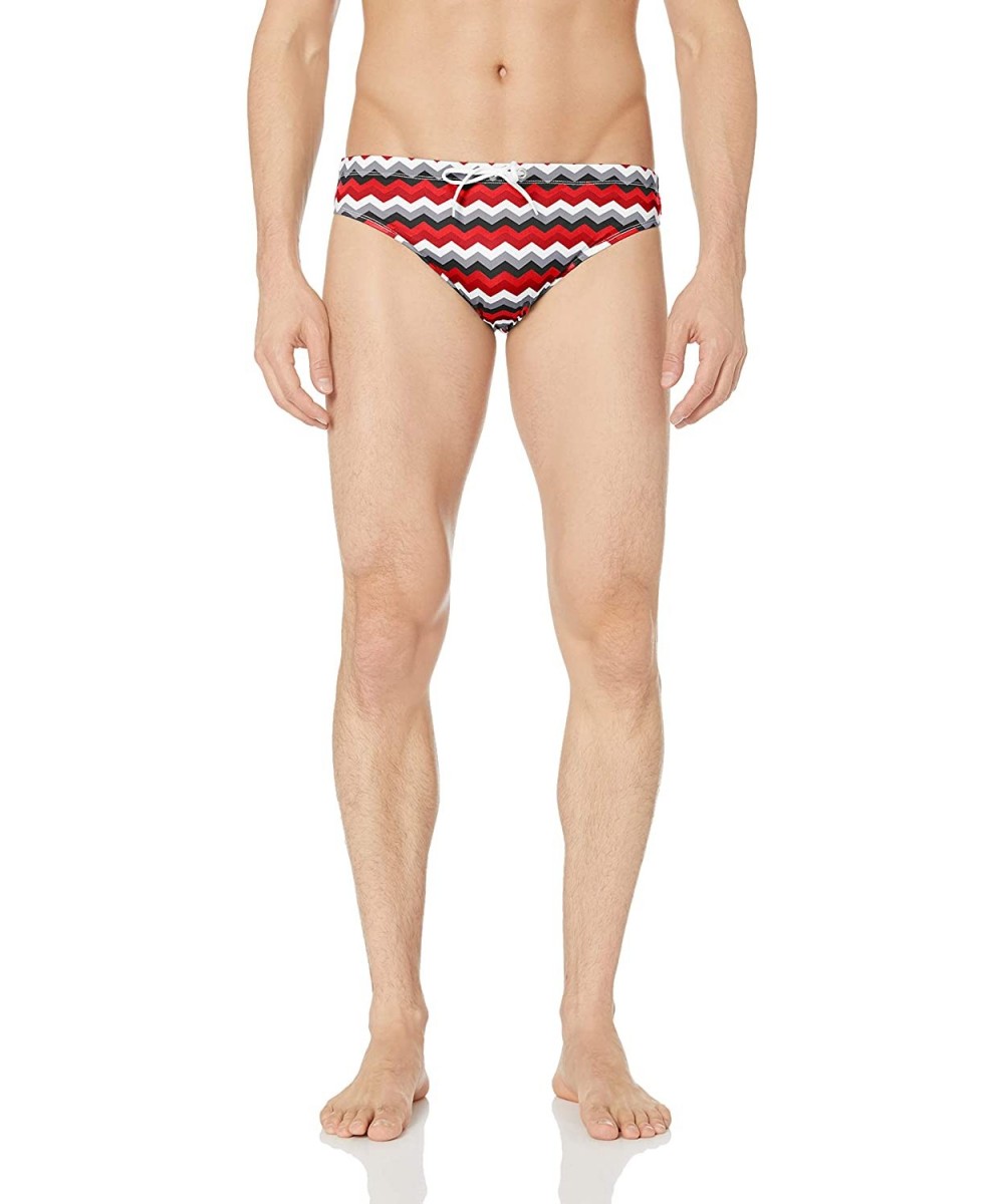 Briefs Men's Wave Swim Brief - Red - CR188XGMOW6