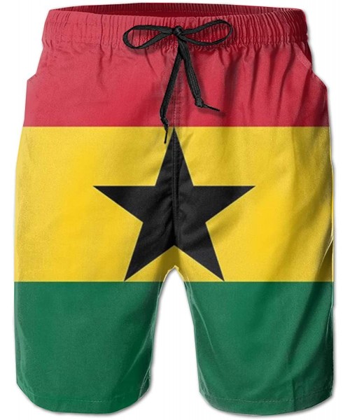 Trunks Quick Dry Casual Men Beach Shorts Swim Trunks Half Pants (Give Thanks Happy Thanksgiving) - Ghana Flag - CL18WDIX3NC