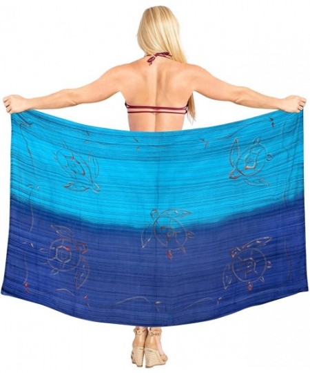 Cover-Ups Women's Swimwear Bikini Cover-Ups Beach Towel Wrap Skirt Hand Tie Dye A - Blue_x916 - C618L7NKUY4