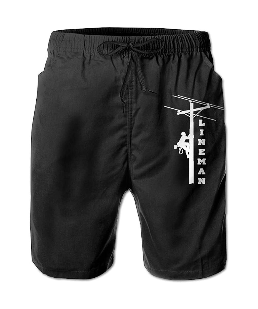 Board Shorts I Love My Lineman Men's Swim Trunks Casual Shorts Beach Shorts Board Shorts Outdoor Shorts - White - C918E8T7RHY