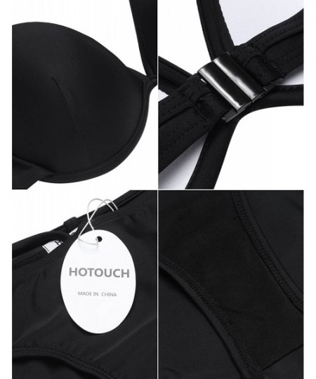 Sets Women's Bikini 2 Pcs Raceback Top Brazilian Bottom Swimwear Bikini Set 2 Colors S-XXL - Black 2 - CD1820RZNQA