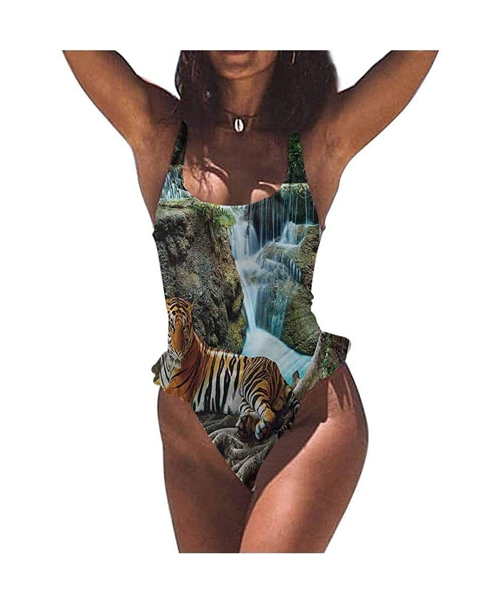 Bottoms Bikini Safari- Collage Local Wild Animals Fits All Different Body Types - Multi 10-one-piece Swimsuit - CZ19E7CXSTU