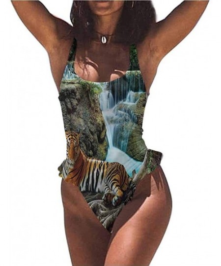 Bottoms Bikini Safari- Collage Local Wild Animals Fits All Different Body Types - Multi 10-one-piece Swimsuit - CZ19E7CXSTU