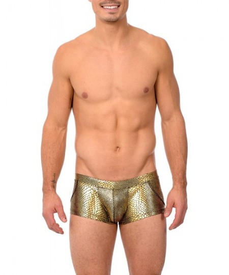 Briefs Mens New Printed Hot Body Boxer Swimsuit - Gold Snake - CD18IIHL6QK