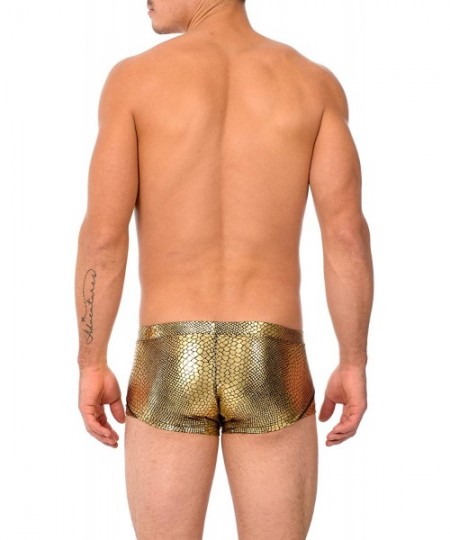 Briefs Mens New Printed Hot Body Boxer Swimsuit - Gold Snake - CD18IIHL6QK