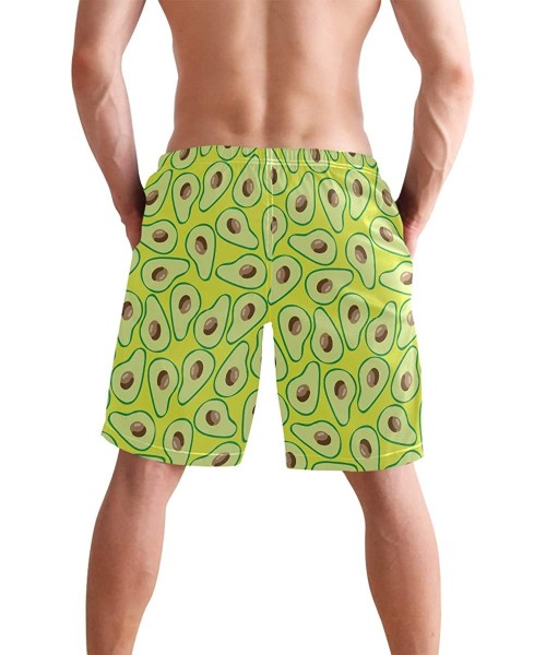 Board Shorts Mens Swim Trunks Anchors Starfish Beach Board Shorts - Fruit Avocados - C318NX99588