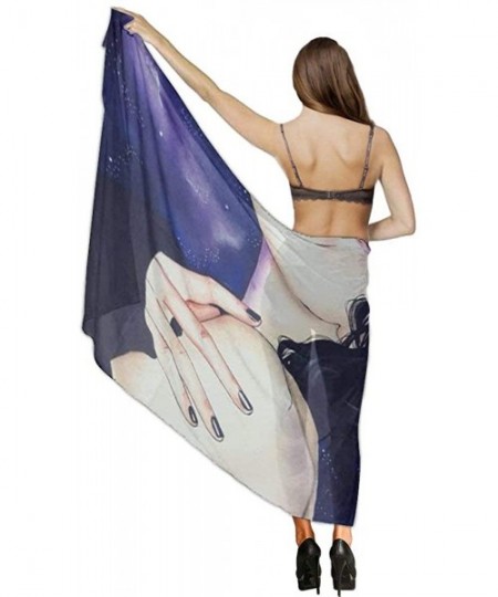 Cover-Ups Women Chiffon Scarf Shawl Wrap Sunscreen Beach Swimsuit Bikini Cover Up Galaxy Sad Goth Gotik Gothic Women Girl Art...