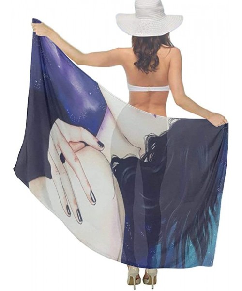 Cover-Ups Women Chiffon Scarf Shawl Wrap Sunscreen Beach Swimsuit Bikini Cover Up Galaxy Sad Goth Gotik Gothic Women Girl Art...