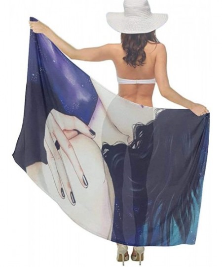 Cover-Ups Women Chiffon Scarf Shawl Wrap Sunscreen Beach Swimsuit Bikini Cover Up Galaxy Sad Goth Gotik Gothic Women Girl Art...