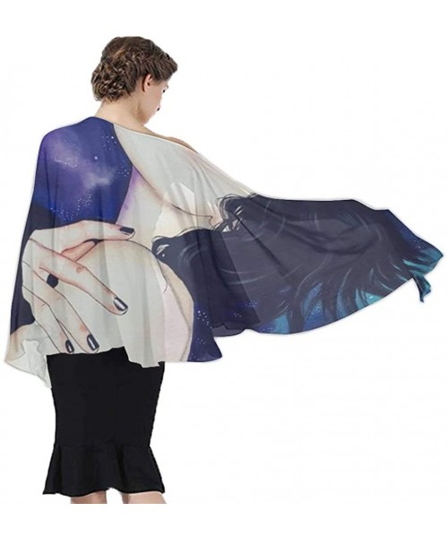 Cover-Ups Women Chiffon Scarf Shawl Wrap Sunscreen Beach Swimsuit Bikini Cover Up Galaxy Sad Goth Gotik Gothic Women Girl Art...