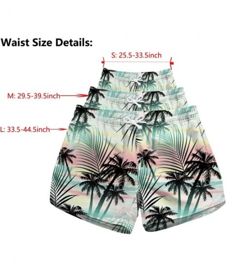 Board Shorts Women's Casual Swim Trunks Quick Dry Print Boardshort Beach Shorts - Baby Blue 6003 - CT18DHGU2N2