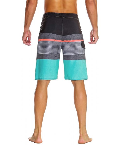 Trunks Men's Bathing Board Trunks Beach Shorts Holiday Hawaiian Colorful Striped - Gray - C5184YEKDDU