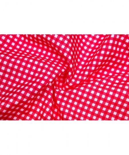 Board Shorts Men's Swim Trunk - Plaid Red - CU184KI76Q4