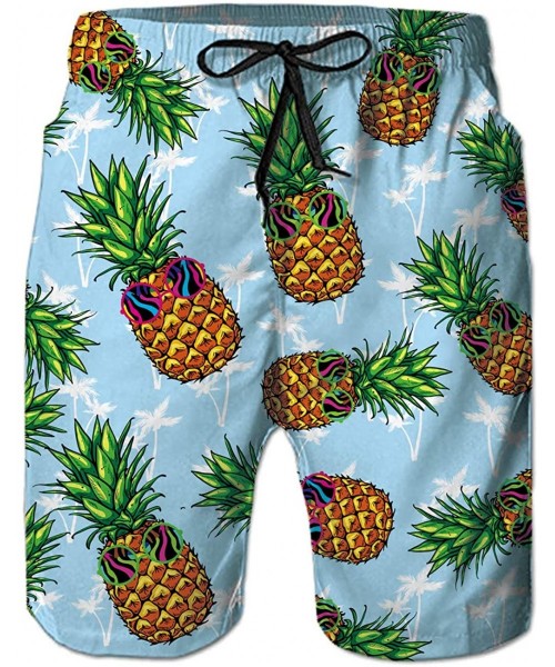 Trunks Mens Swim Trunks Summer Cool Quick Dry Board Shorts Bathing Suit with Side Pockets Mesh Lining S-XXXL - Pineapple-1 - ...