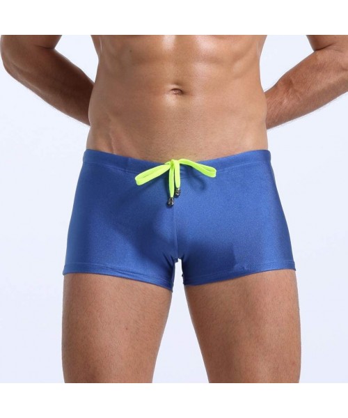 Board Shorts Men's Boxer Swim Shorts Casual Quick-Drying Beach Shorts Solid Color Drawstring Breathable Swimwear - Dark Blue ...