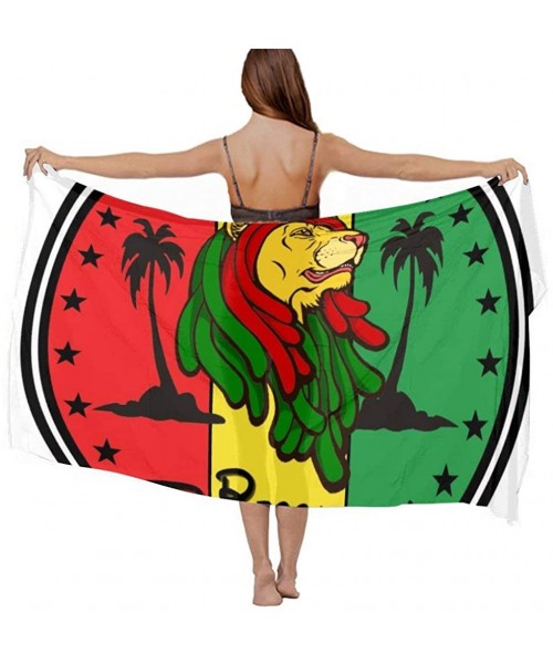 Cover-Ups Women Girl Beach Bikini Cover Up Chiffon Sarong Fashion Scarf Shawl Wrap Judah Red Yellow Green Reggae Rasta Lion -...