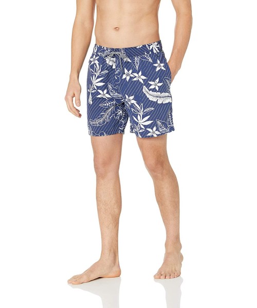 Trunks Men's Washed Waiola 6" Swim Trunks - Washed Waiola - Medieval Blue - CM18L4CEMWQ