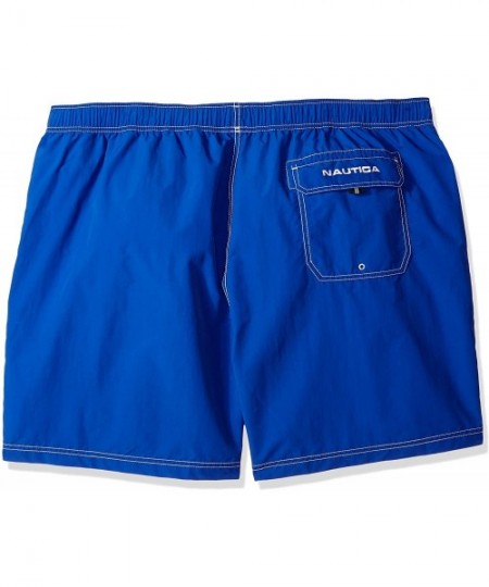 Trunks Men's Big and Tall Solid Quick Dry Classic Logo Swim Trunk - Bright Cobalt - CW188KN6MU8