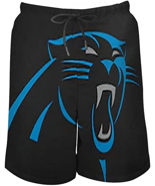 Trunks Men's Carolina Panthers Drawstring Beach Shorts - Black - CF199L8X76W