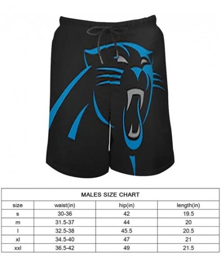 Trunks Men's Carolina Panthers Drawstring Beach Shorts - Black - CF199L8X76W