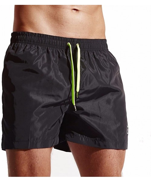 Trunks Men Beach Shorts Quick Dry Swim Trunk Pants Pockets Surfing Swimming Watershort - ❤️black - CY18KS3NWWQ