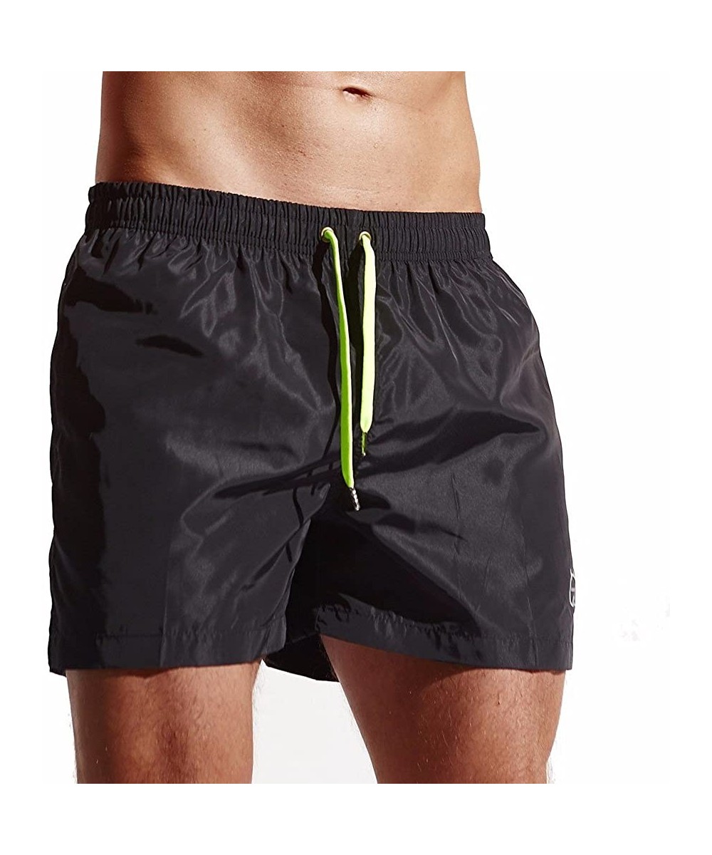 Trunks Men Beach Shorts Quick Dry Swim Trunk Pants Pockets Surfing Swimming Watershort - ❤️black - CY18KS3NWWQ