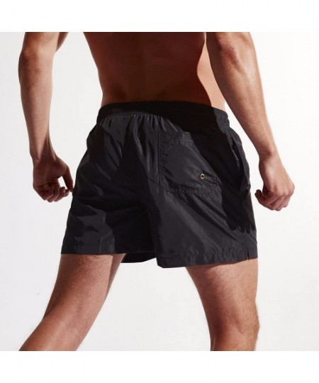 Trunks Men Beach Shorts Quick Dry Swim Trunk Pants Pockets Surfing Swimming Watershort - ❤️black - CY18KS3NWWQ