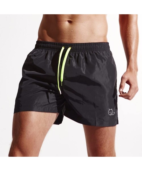 Trunks Men Beach Shorts Quick Dry Swim Trunk Pants Pockets Surfing Swimming Watershort - ❤️black - CY18KS3NWWQ