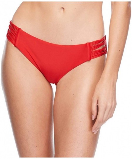 Tankinis Women's Smoothies Ruby Solid Bikini Bottom Swimsuit - Smoothie True Red - CW18Z069HG2