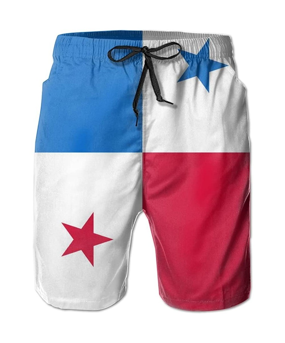 Board Shorts State Flag Men's Beach Shorts Custom Funny Swimwear for Men Boardshort Beach Pants Coverup - White_panama - CK18...