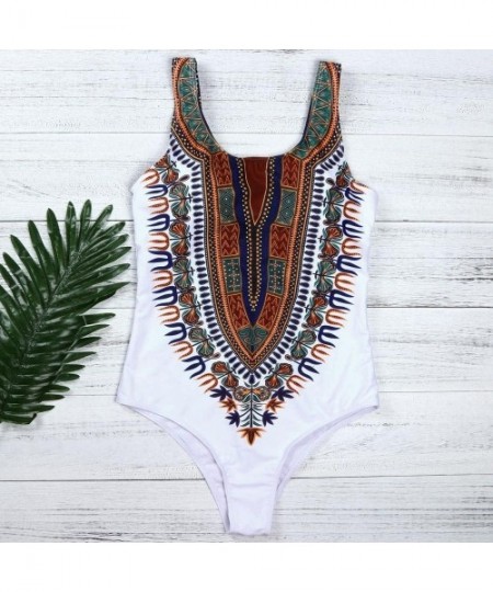 One-Pieces Bikini Swimsuit- Summer Vacation Womens Padded Swimsuit Push Up Bikini Swimwear One Piece - White - CQ18NQXU8YH