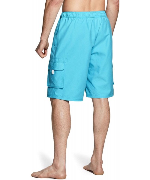 Board Shorts Men's 11 Inches Swim Trunks- Quick Dry Beach Board Shorts- Bathing Suits with Inner Mesh Lining and Pockets - C ...