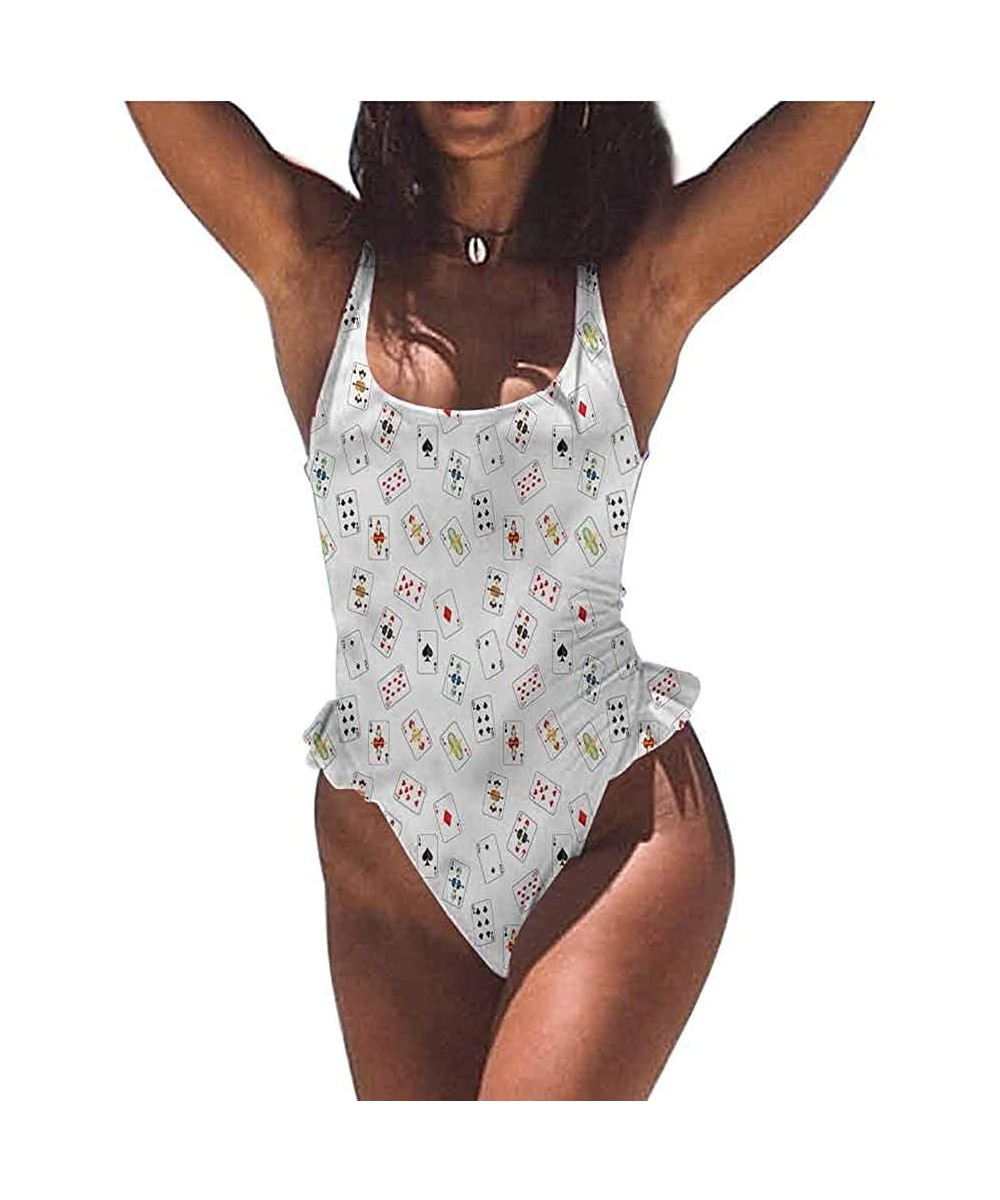 Bottoms Swim Dress Casino- Holdem Gambler Modern Easy to Adjust and Stays Tied - Multi 08-one-piece Swimsuit - CT19E78I9K3