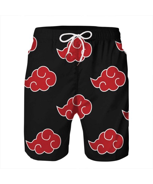 Board Shorts Men's 3D Anime Print Summer Beach Board Shorts Swim Trunks Swimwear - Black Red - CV196D7C56C