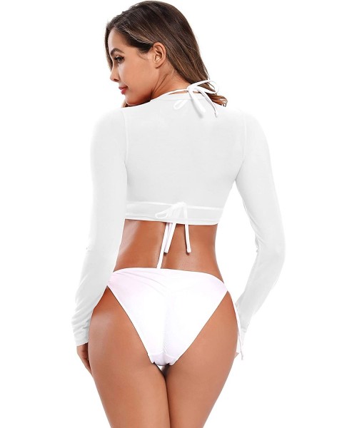 Tops Womens Brazilian Low Rise Tie-Side Ruched Back Thong Bikini Bottom Swim Brief - White-c - CI199948GL8