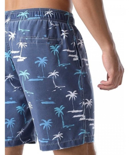 Trunks Men's Swim Trunks Retro Soft Washed Drawstring Workout Shorts Men - Blue-283 - CZ18YD78WQ0